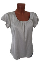 Esprit Bluse M 38 Satin Blusenshirt Satinbluse kurzarm Damen Shirt Satinshirt