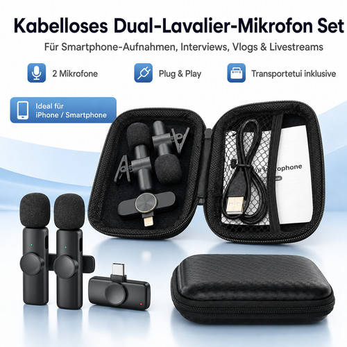 Kabelloses lavalier mikrofon - kabelloses,