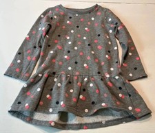 Grau/bunt gepunktetes langarm Kleid - Größe: 110/116 - Marke: Papagino