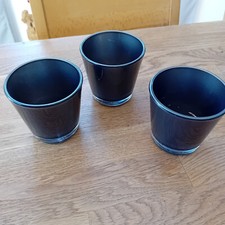 Kerzenglas 3 stück grau Tischgesteck Blumen Tisch Deko Glas Teelicht 7 cm