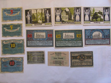 13 x Notgeld, Sachsen