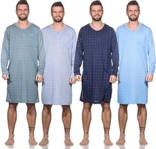 Herren Nachthemd langarm Sleepshirt; Gr. M L XL 2XL