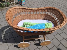 Stubenwagen Baby mit Rollen, mit Matratze, Nestchen und Himmel