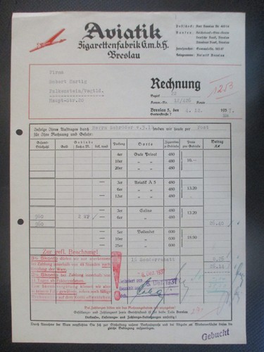 Rechnung aviatik - (6599),