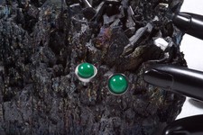 Edelstein Grüner Chalcedon Ohrstecker