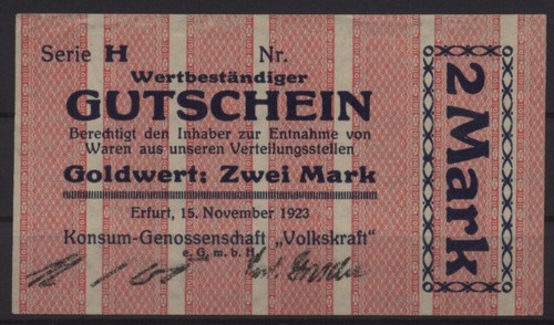 27083 gold notgeld - [27083], erfurt