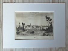 1833 Lithographie Kunstdruck Stahlstich Engraving Bale Schiff Antik Original