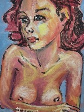 Ölbild Frau Akt Bunt Gemälde Modern Art Alexander Diener Gelb Unikat Wandbild 