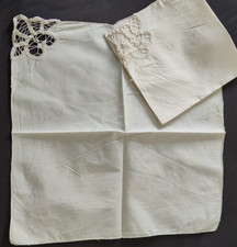 6 neue Leinen Servietten mit Lochmuster 40 x 40 cm NEU