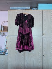 Zweiteiliges Abend-/Party-Kleid Violett-Schwarz – Corsagen-Look mit Jäckchen