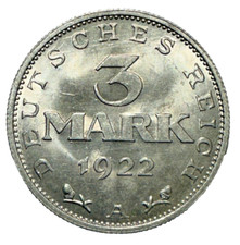 Deutsches Reich 3 Mark 1922 A