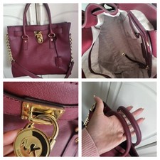 Michael Kors Hamilton Large   Saffiano Leder Tasche Bordeaux Gold Top  Shopper 