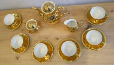 Creidlitz Bavaria Porzellan 6 Personen Mokka Service Gold