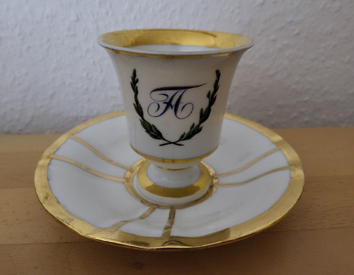 Meissen monogramm tasse mit - monogramm,