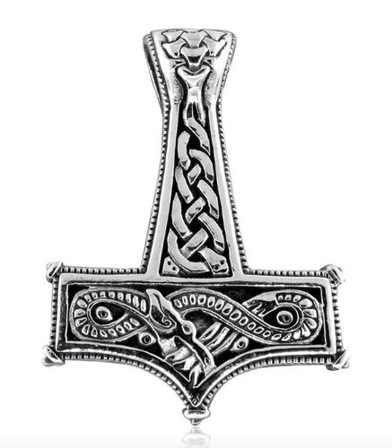 Thorshammer silber amulett - thorshammer,