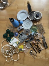 50 er Haus Paket Porzellan Silberteller Besteck Thermoskanne Verl.Kabel Schüssel