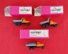 3 Stück Muldenkipper Seitenkipper G5 G6 mini car VEB Plastspielwaren Berlin  DDR