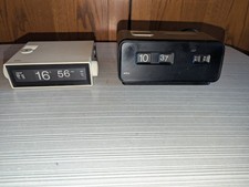 Braun Drehzahlen Uhr 2 Stück Klapp-Zahlen Wecker Defekt Nicht Getestet 