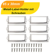Metall Etikettenhalter Möbel SchubladeSchrank Kartenhalter Tag mit Schraub 85x30