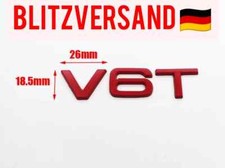 V6T Emblem Aufkleber Logo 3D metall V6 Emble Heck Auto Kfz Motorrad Rot