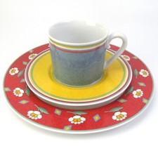 Villeroy & Boch Gallo Porzellan Kaffeegedeck Serie Switch 1  Dekor Ava Rot V&B