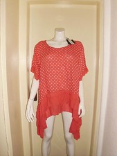 Supersüße Tunika Puro Lino - Piazza Roma Farbe: Koralle weiße Punkte Gr. XL