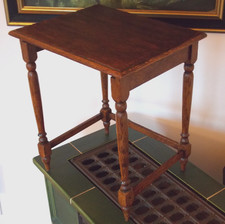 antiker Blumen Beistell Tisch Hocker Holz Eiche HBT 46x45x35 cm