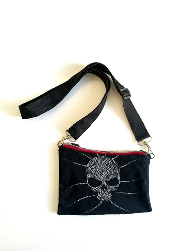 Silver skull cross bag - silver,