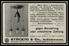 Alte Werbung 1909 Beleuchtungskörper Lampen Stöckig & Co. Hoflieferant Dresden 