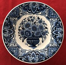 Wandteller Delfter Porzellan Blumen Motiv 420 BM 1960er Jahre Sammlerstück
