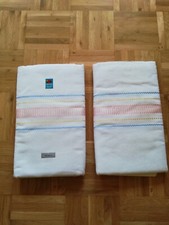 2 Bettlaken "Indanthren" weiß ohne Gummizug 240 cm x 140 cm ca. 70er 80er 