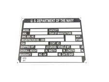 Daten Platte Passend Für Klassisch Jeep M606 CJ3B M35 M38 M38A1 M151 US Deptt