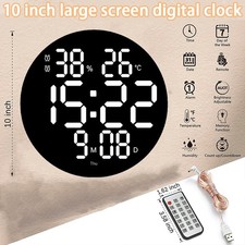 Digitaluhr Wanduhr LED Anzeige Alarm Wecker Uhr mit Temperatur Luftfeuchtigkeit