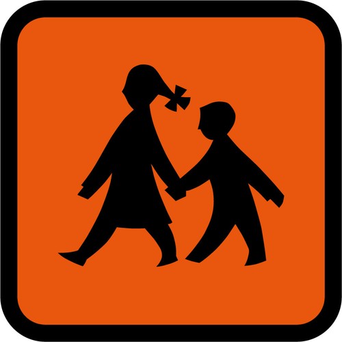 Aufkleber schulbusschild nach - aufkleber,