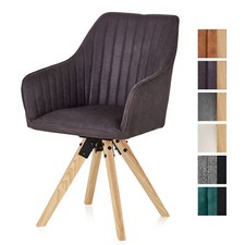 Esszimmerstuhl drehbar Stuhl Drehstuhl Armlehnen Küchenstuhl Polsterstuhl KHG