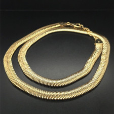 SCHLANGENKETTE FLACH AUS 925/-SILBER VERGOLDET SCHMUCKJAGD