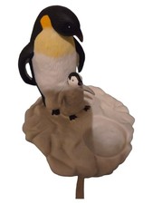 PartyLite Pinguin mit Küken Dekofigur Keramik Mehrfarbig 14cm