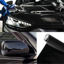 Premium Auto Schwarz Glanz Klebe Folie Blasenfrei Selbstklebend Extra Breit