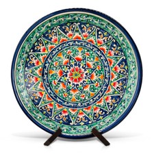 Ø 42cm KaraKalam R3 Usbekischer Lagan Rischtan Keramik Teller Schale Лаган Казан