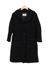 MILO COATS Herren Wollmantel Klassisch Business Schwarz Gr. M 40 Knopfleiste