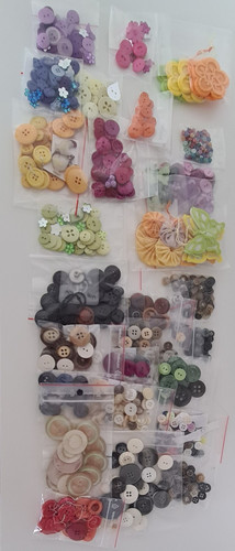 Knopfsammlung aus textilkunst - aus,