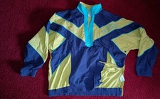 VINTAGE ADIDAS Trainingsjacke Windbreaker 80er/90er blau/gelb ca. XL/XXL