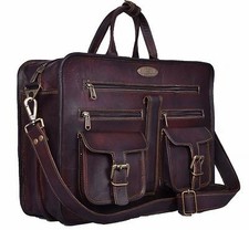 Herren Vintage Echtleder Laptop Messenger Aktentasche Schulter Freizeit