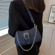 Damen Denim Schultertasche mit