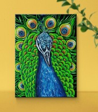XXL  handgemalte Pfau Gemälde