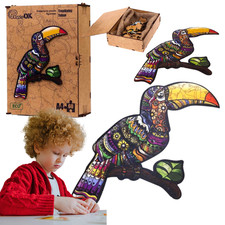 TROPISCHES TUKAN-HOLZPUZZLE A4