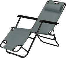 JEMIDI Sonnenliege Liegestuhl klappbar - Gartenliege mit Arm- und Kopfstütze