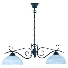 B-Ware Reality|Trio Pendelleuchte im Landhausstil, Alabaster, rostfarben