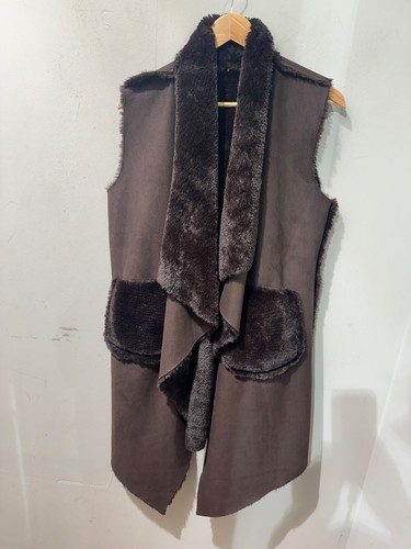 Damen fellweste braun one size - damen,