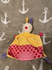 Topolino Hase bunt orange pink  Schmusetuch Schnuffeltuch Kuscheltuch